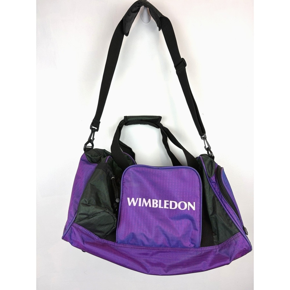 Vintage Wimbledon The Championships Duffle Bag Purple Green Tennis